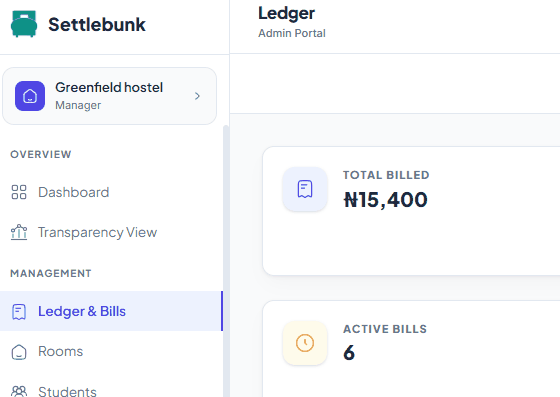 Settlebunk Dashboard Preview