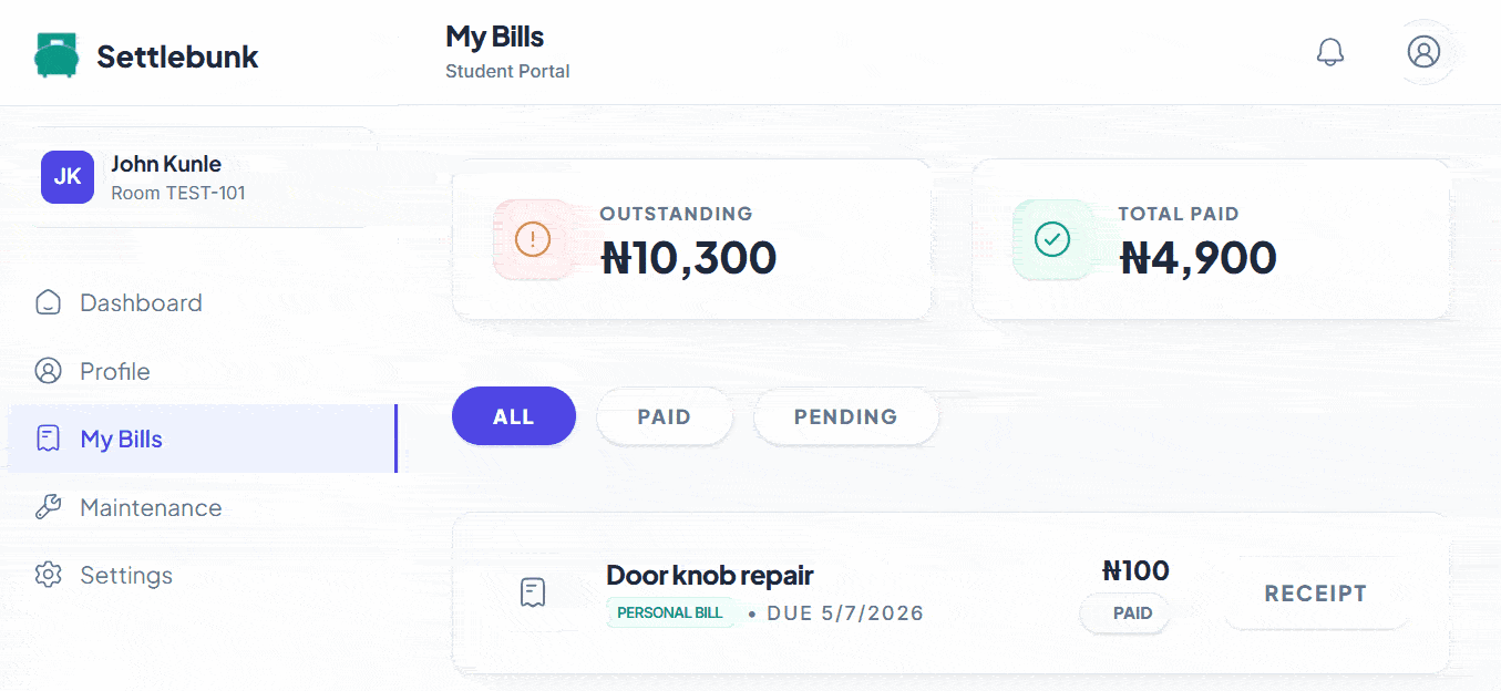 Settlebunk Dashboard Preview